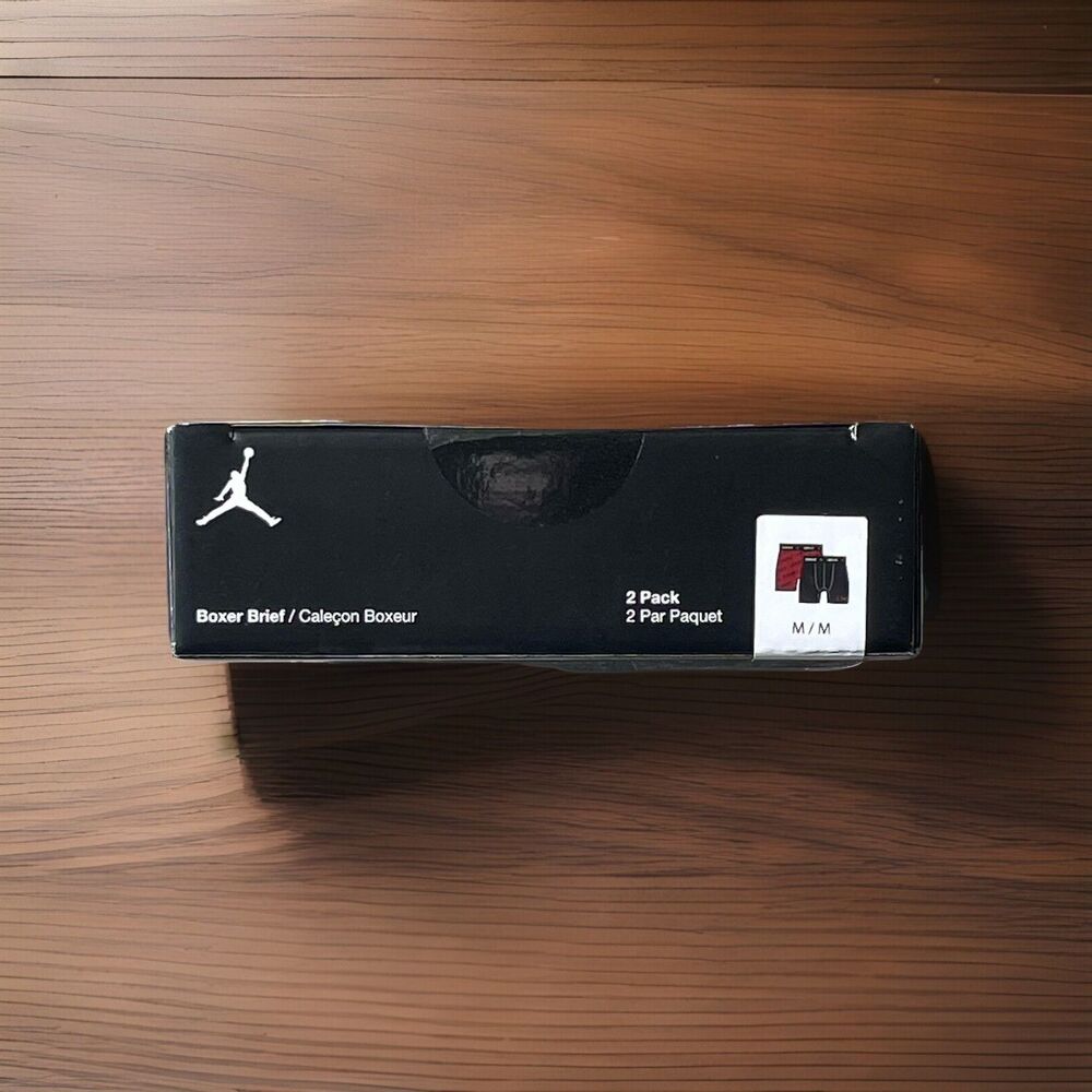 Air Jordan Boxer Brief Mens Jumpman Flight Cotton Stretch 2 Pack Black Medium - Picture 3 of 8